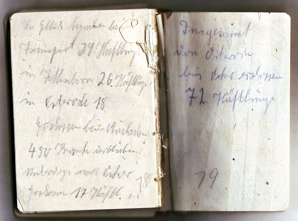 Roman Drung’s notebook, April 1945.